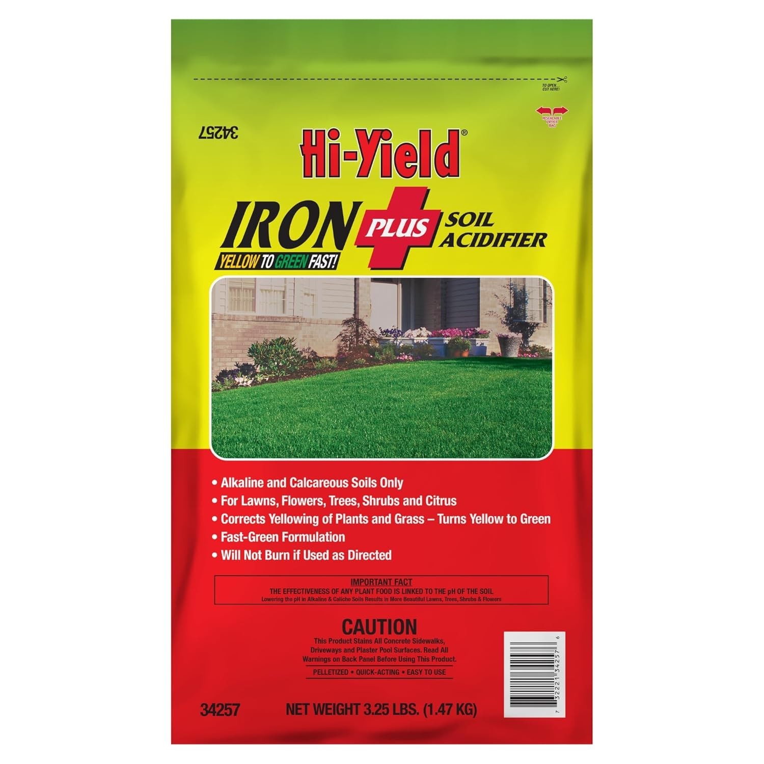Hi-Yield Iron Plus Soil Acidifier Yellow To Green 34257, 11-0-0 3.25 Lbs NEW gallery
