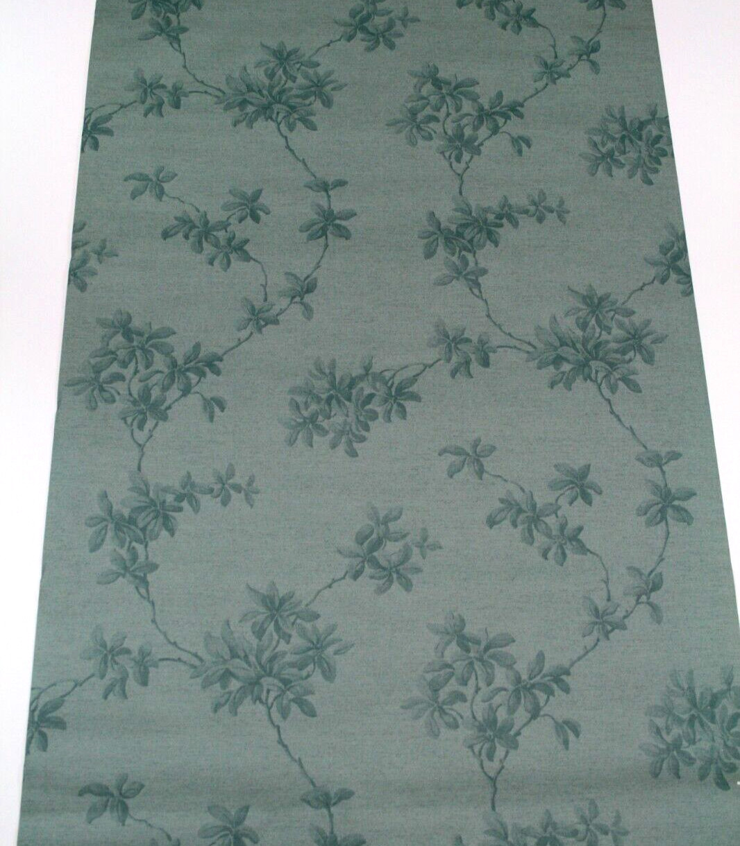 NOS Beacon House Wallpaper Double Roll Distress Blue-Green Flowers Vines gallery