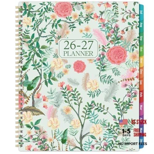 2026-2027 Academic Planner - 9"x11" Floral Pink and Green gallery