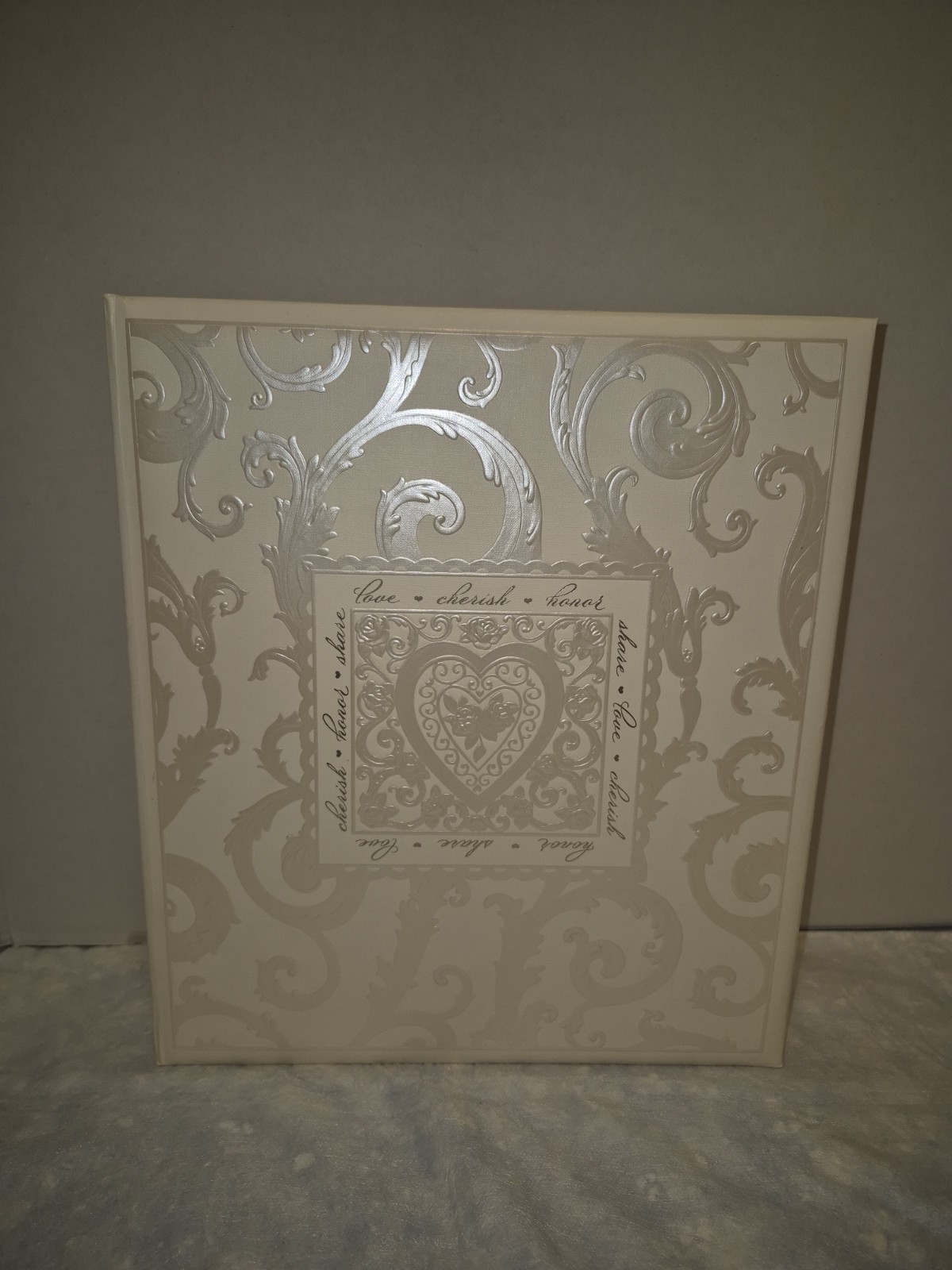 vintage Hallmark Wedding Memory Guest Book Ivory Silver Traditional Keepsake alb gallery