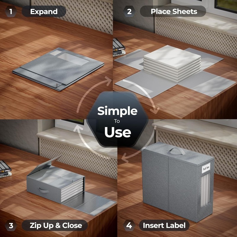 TIMBLE Bed Sheet Organizers & Storage for King, Queen & Large Sheet Sets NEW gallery