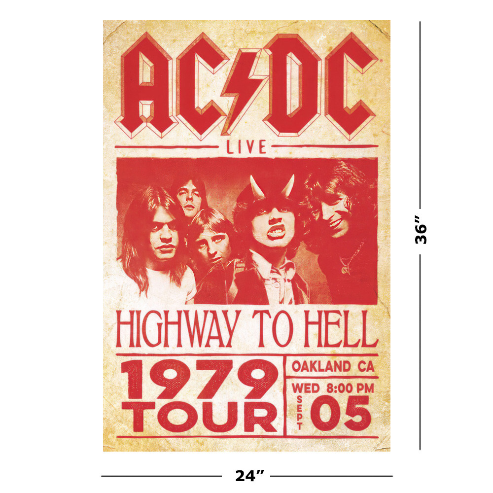 AC/DC - Music Poster (Highway To Hell - 1972 Tour Promo Poster) (Size: 24 x 36") gallery