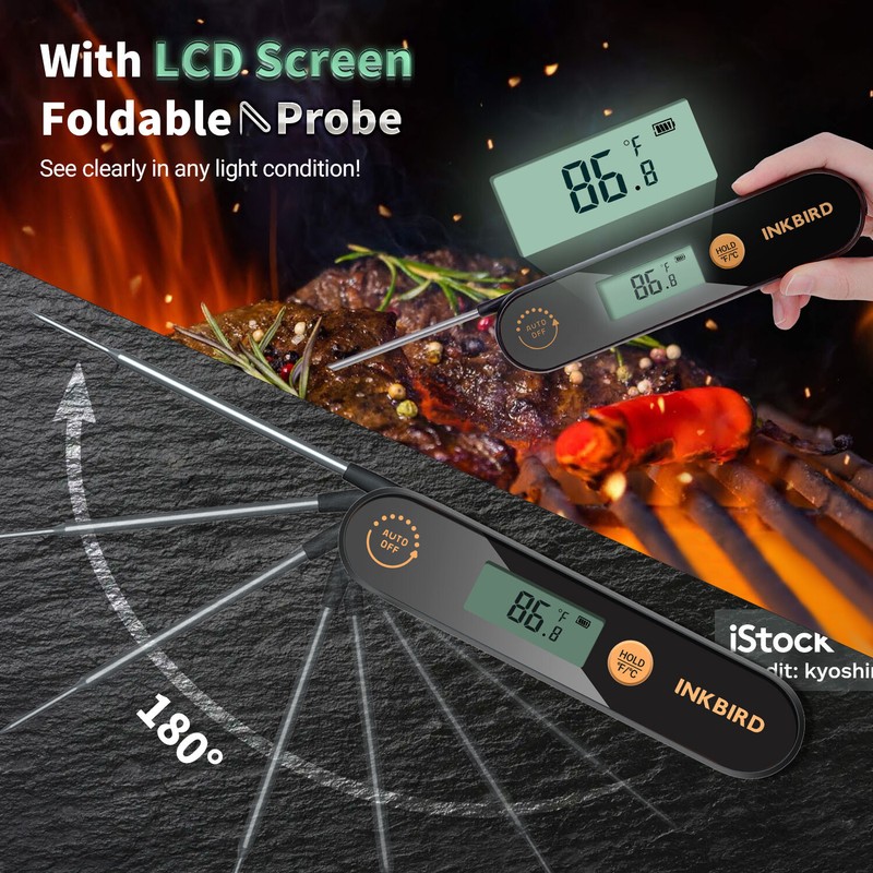 INKBIRD Rechargeable Meat Thermometer Temperature Pen -50 300℃ Magnetic Back CF gallery