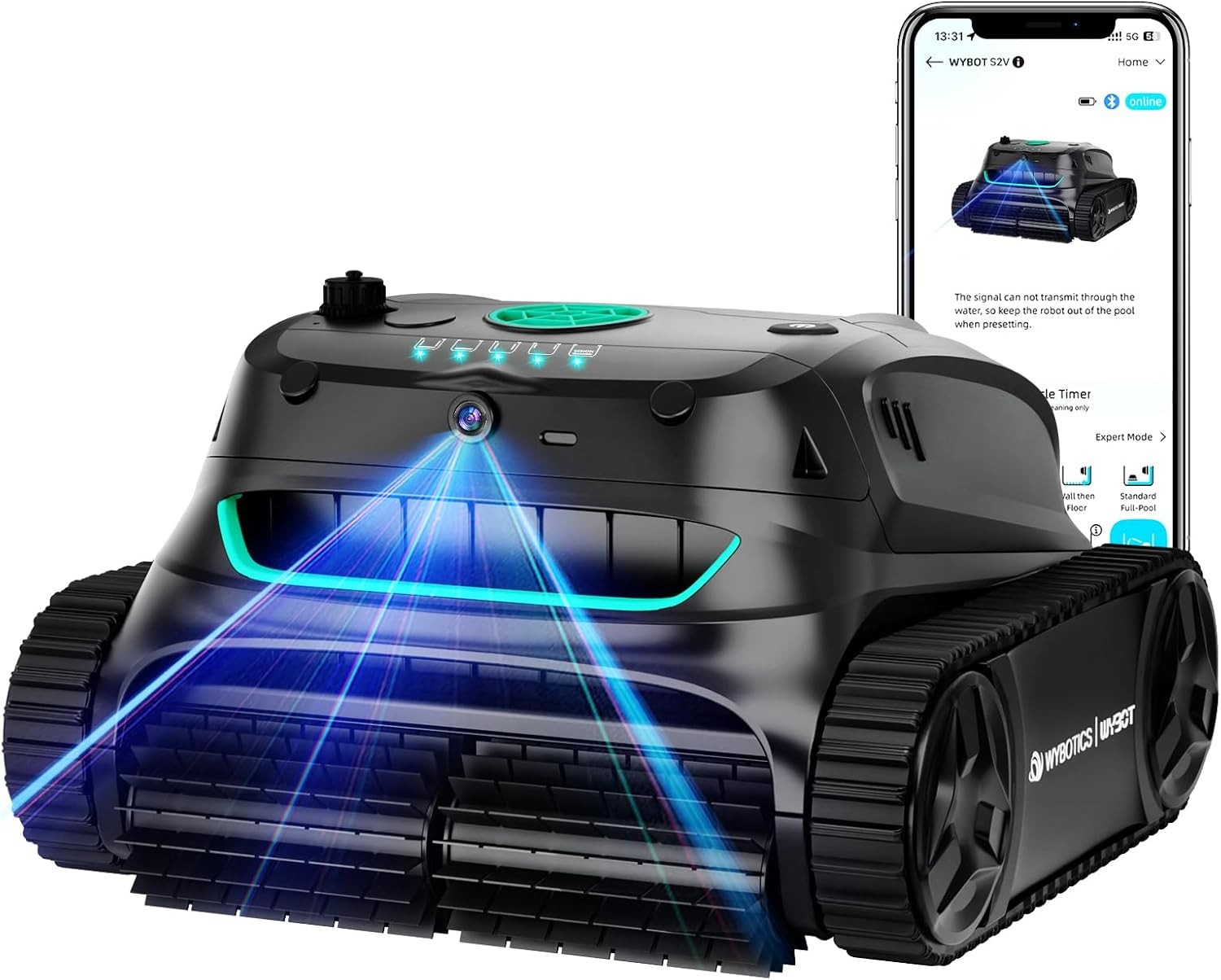 WYBOT S2 Vision AI Camera Cordless Pool Cleaners for Inground Pools, 8-in-1 Pool gallery