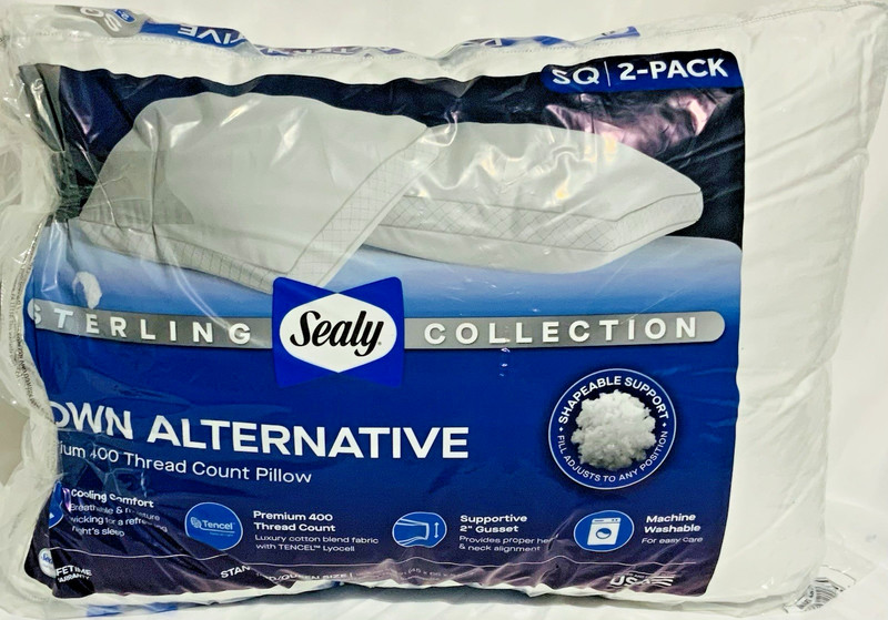Sealy Sterling Down Alternative 400 Thread Count Pillow, Standard/Queen (2 Pack) gallery