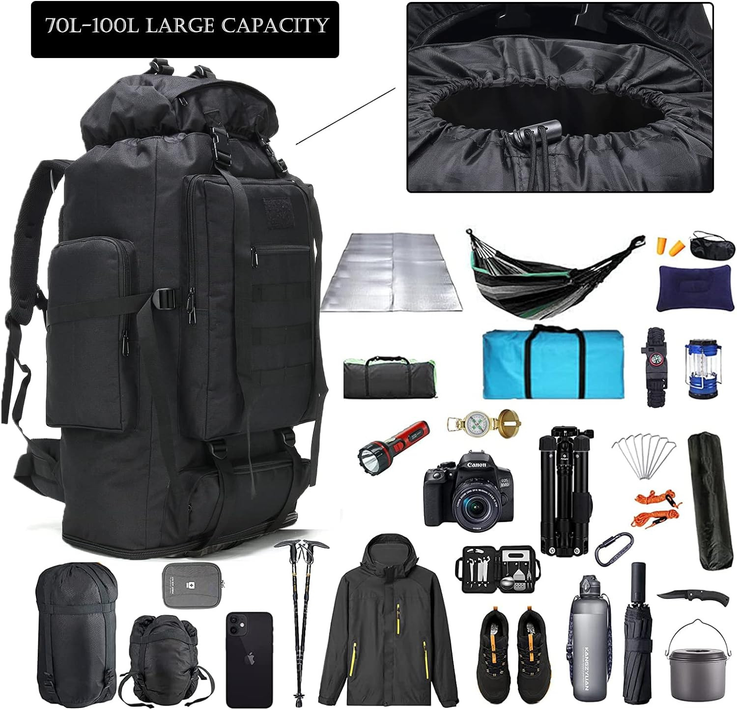 Hiking Backpack – 70L/100L Rucksack, Camping & Climbing Pack 3