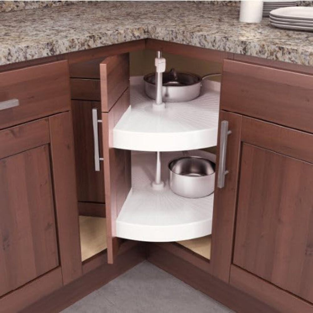 Hafele 2-Shelf Pie-Cut Door-Mounted Polymer Plastic Lazy Susan for Base Corner C gallery
