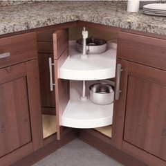 Hafele 2-Shelf Pie-Cut Door-Mounted Polymer Plastic Lazy Susan for Base Corner C