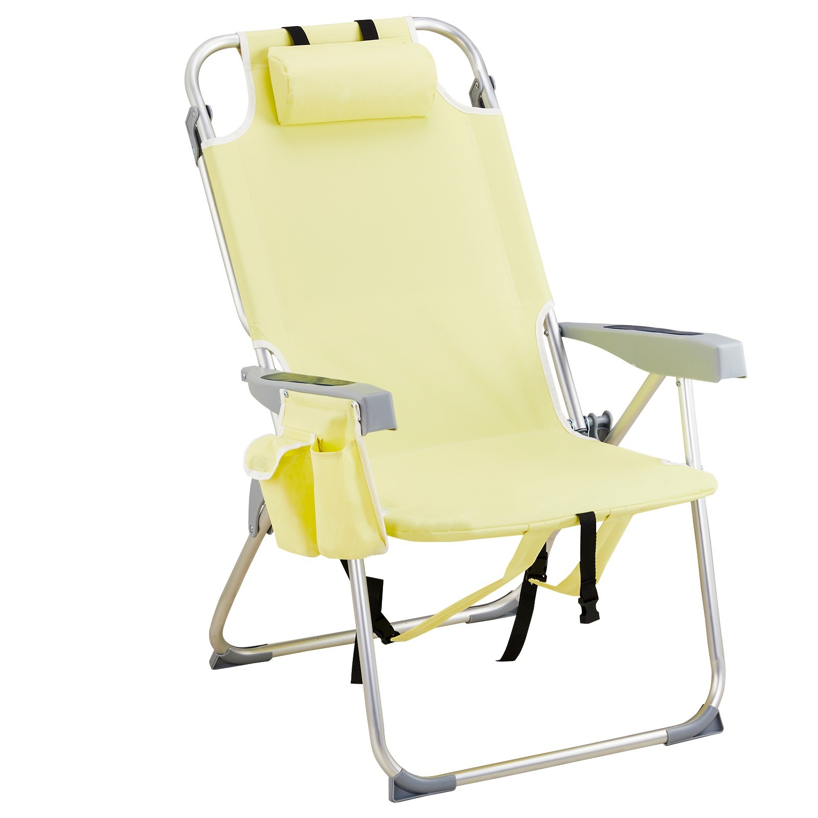 Heightened Oxford Cloth Silver White Aluminum Tube Bearing Beach Chair Yellow gallery