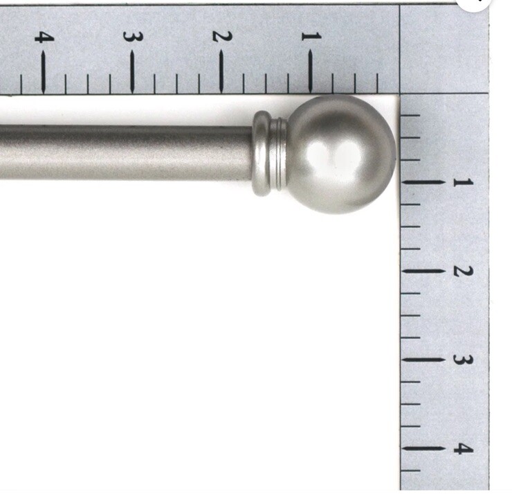 2- Mainstays Adjustable 48”-84” Nickel Ball Curtain Rod Nickel 5/8” New gallery