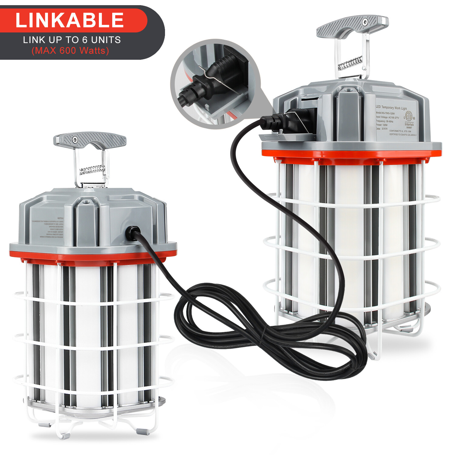 80W 100W 125W 150W LED Temporary Work Light Linkable Construction Jobsite Light gallery