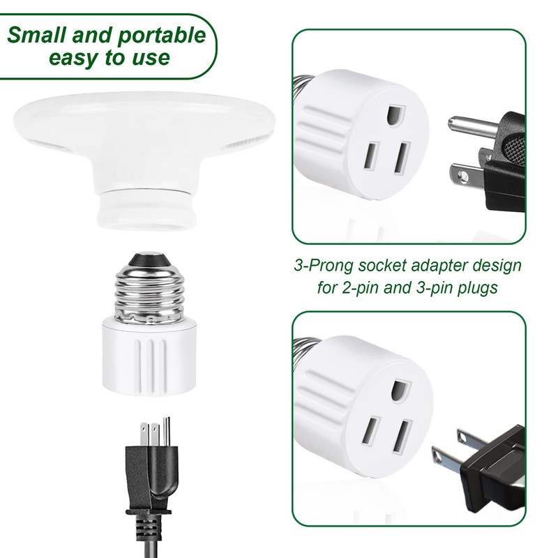 Outlet Light Socket Adapter,Screw in Outlet Socket,E26 Light Bulb to Outlet S... gallery