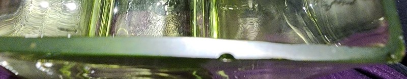 Tall Transparent Green Vase Rectangle Shape Container Art Glass Lime Decor 6.25" gallery