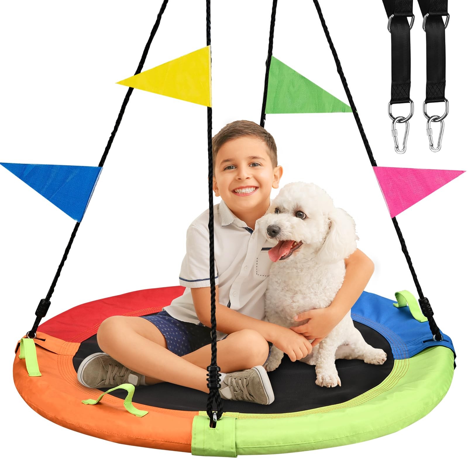 Tree Swing, Saucer 40 inch 900lbs Weight Capacity, 40 Inch, Multicolor gallery