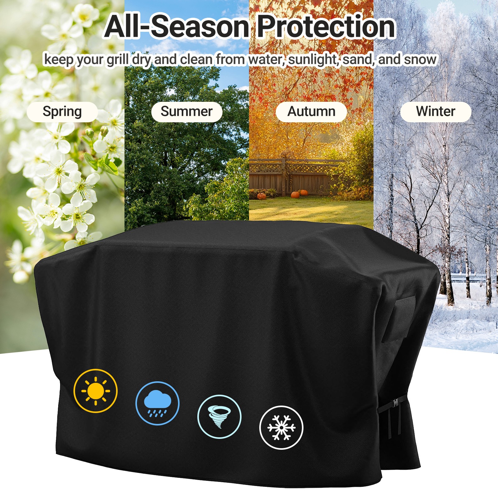 BLACK Griddle Cover Waterproof BBQ Protector Cover For Blackstone 28 & 36 Inch gallery