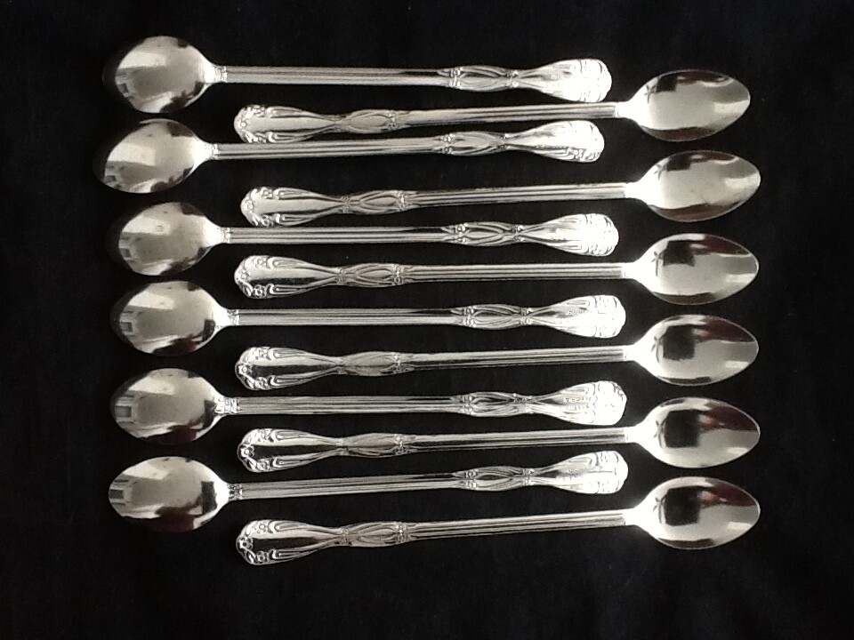 6 Quality Iced Tea Spoons Stainless Steel Long Handle Ice Tea Coffee 8 1/4" HHHH gallery