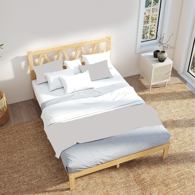 Sturdy Bed Frame Easy Assembly Solid Wooden Platform Bed Frame for Home Bedroom gallery