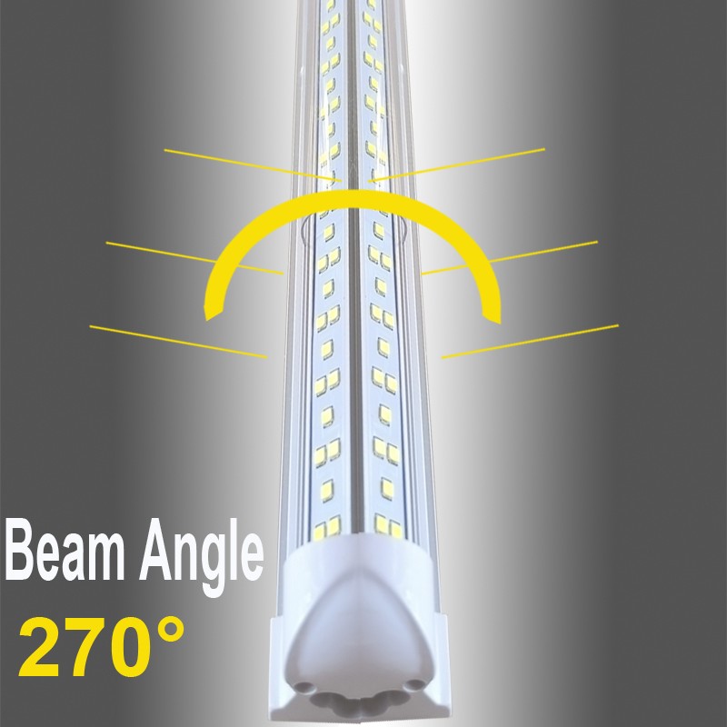 12-48PC 8FT LED Shop Light Linkable Ceiling Tube Fixture 144W Cold White 18000LM gallery