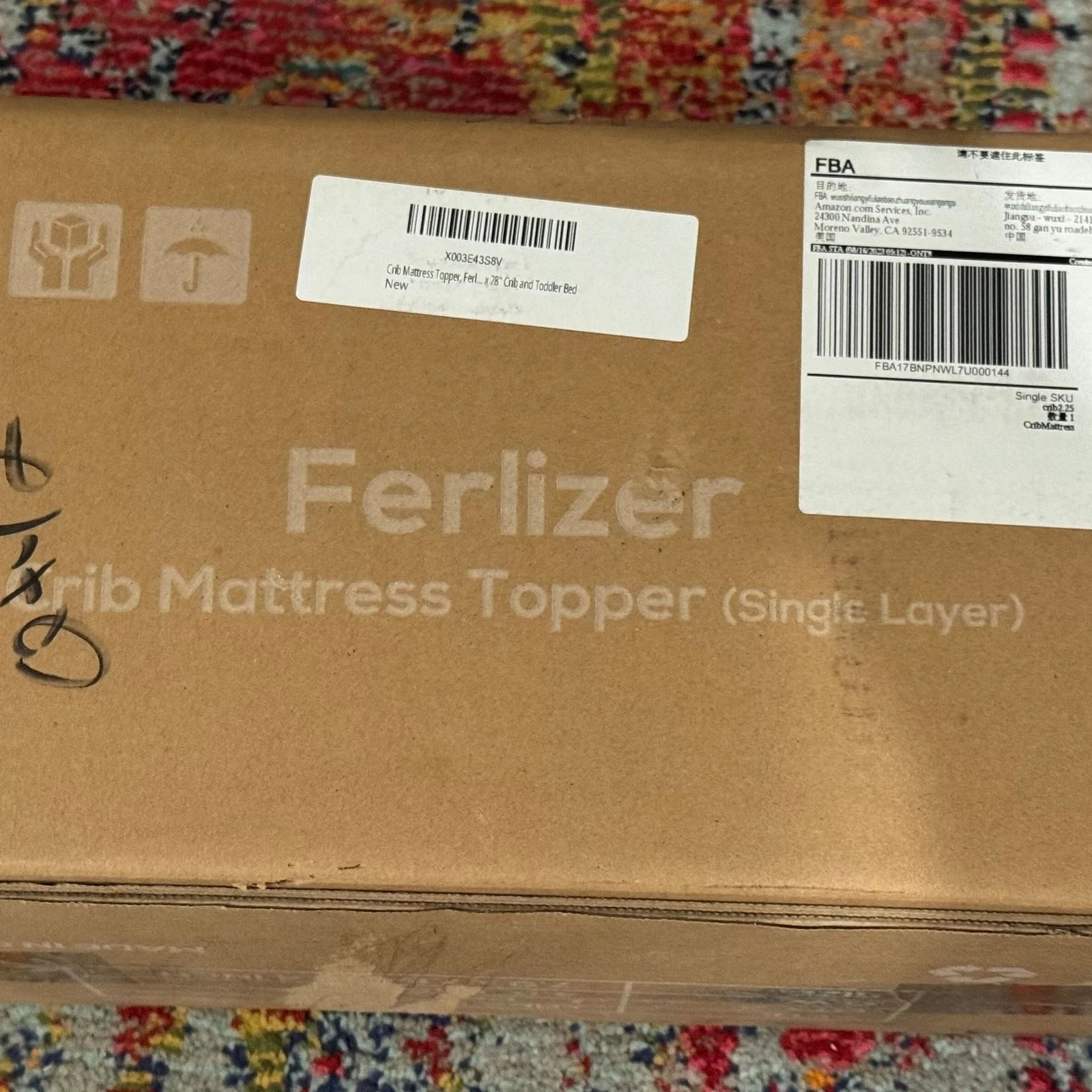 Ferlizer Crib Memory Foam Mattress Topper 52”x 28” 2.25” Single Layer NEW gallery