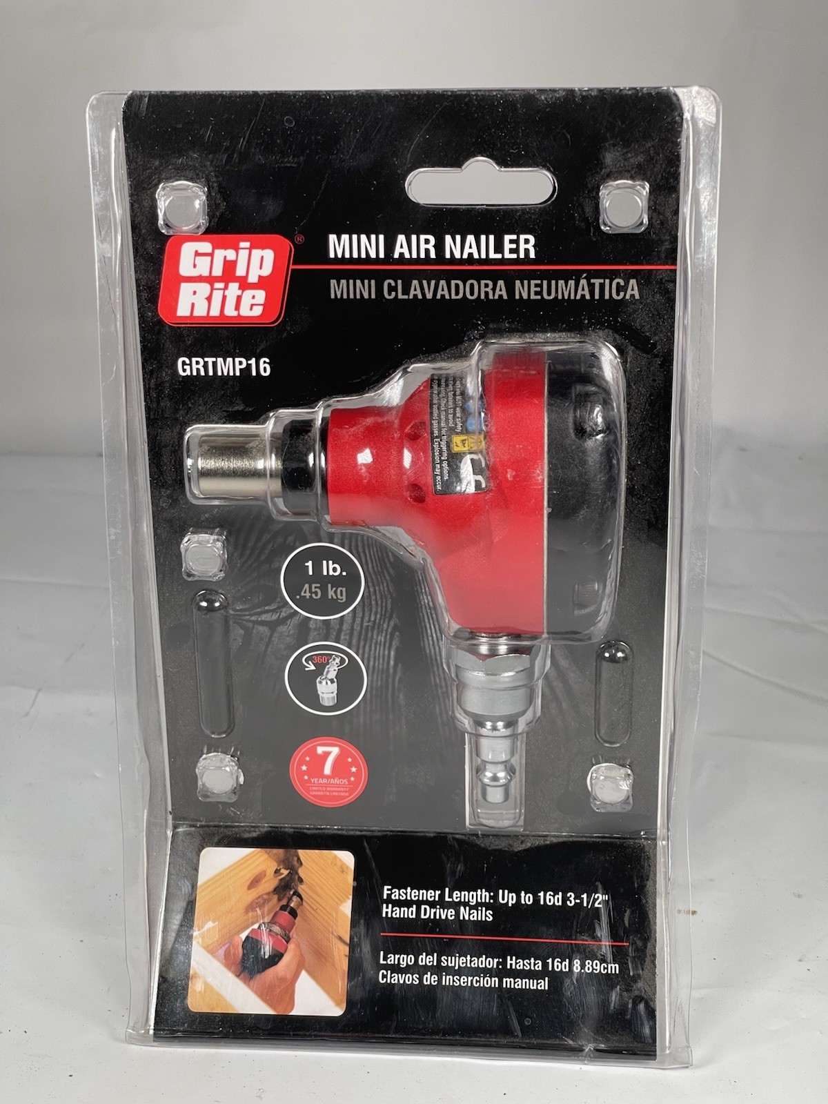 Grip-Rite GRTMP16 Mini Air Nailer PrimeSource Shoots Up To 16d Nail gallery