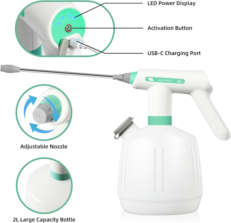 2L Electric Sprayer Rechargeable Electric Spray Bottle W/Extended Nozzle GIFT gallery