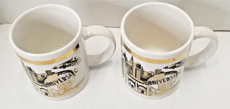 Universal Studios Orlando Coffee Mug Set Gold Skyline Globe Pair gallery