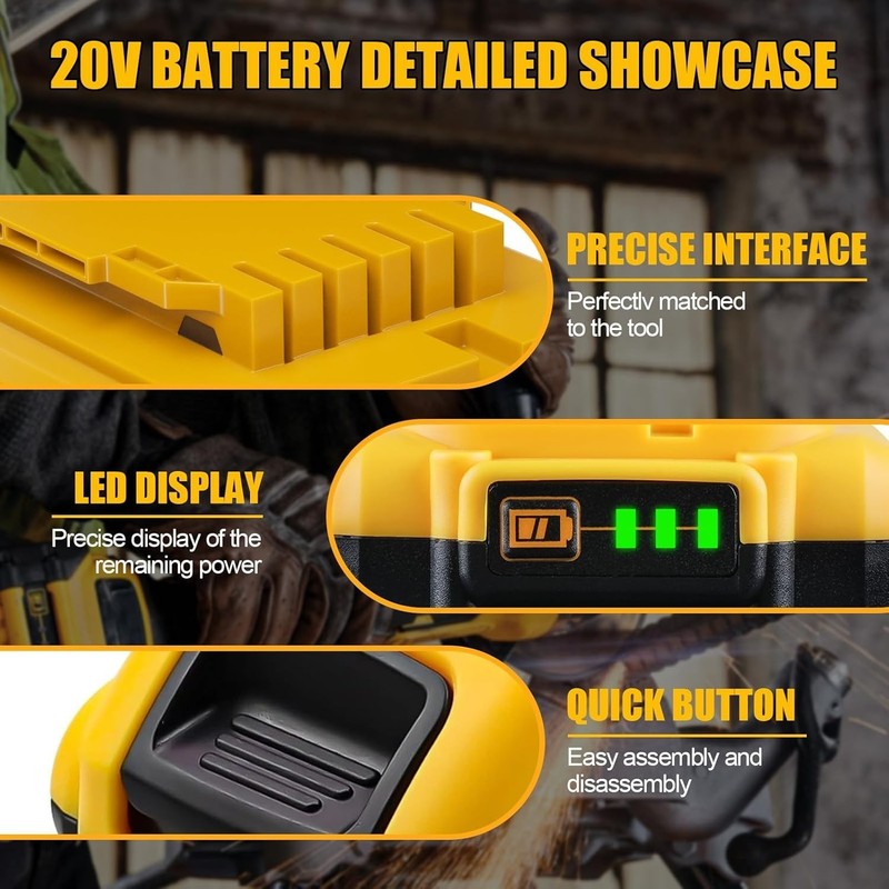 2PACK Dewalt DCB203 20V Max Battery 3.0Ah Lithium Ion Li-Ion 20 Volt /Charger gallery