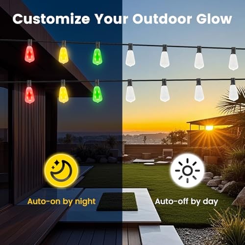 35FT Outdoor String Lights: Dimmable, RGB Color-Changing Patio Plug ST38 35FT gallery