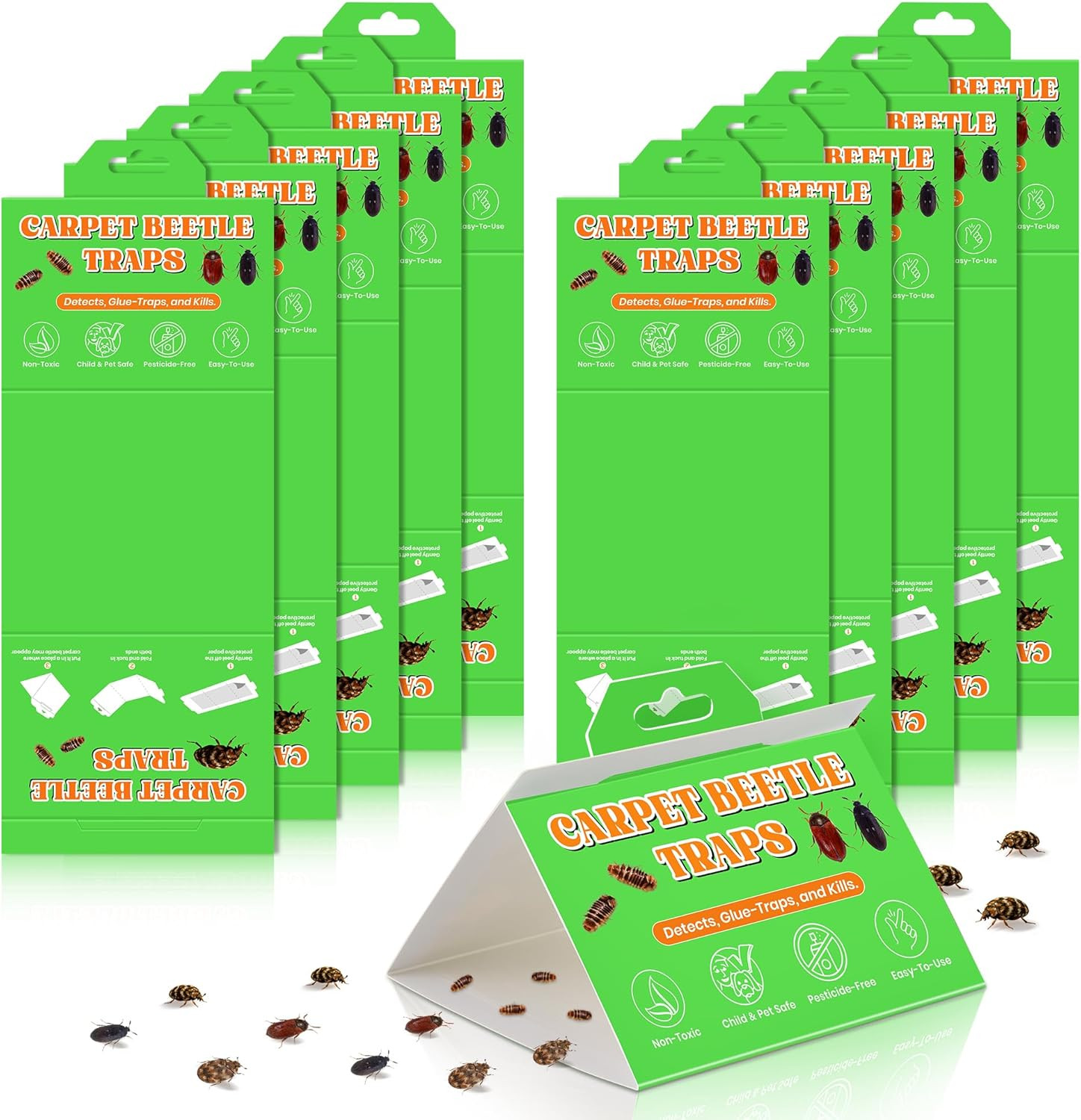 10 Pack Carpet Beetle Traps, Indoor Sticky Glue Traps for Carpet Beetles, Larvae gallery