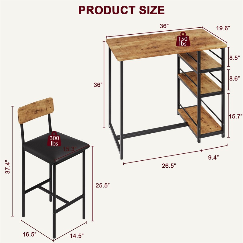 Dining Table Set for 2 Kitchen Table Set with 2 Upholstered Chairs Pub Table Set gallery