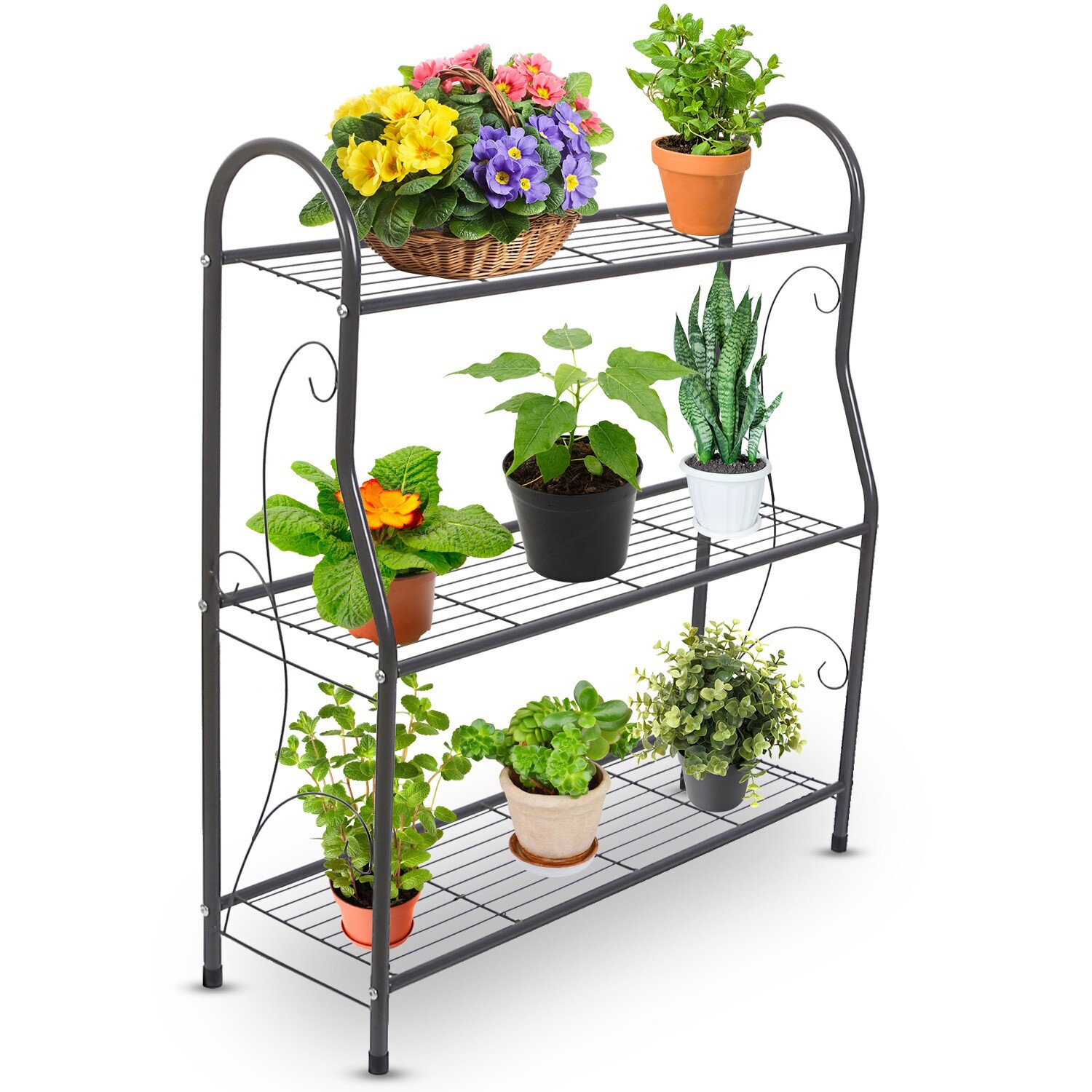 3-Tier Adjustable Shoes Rack&Plants Rack, Wall-Mounted or Stand for Living Room gallery