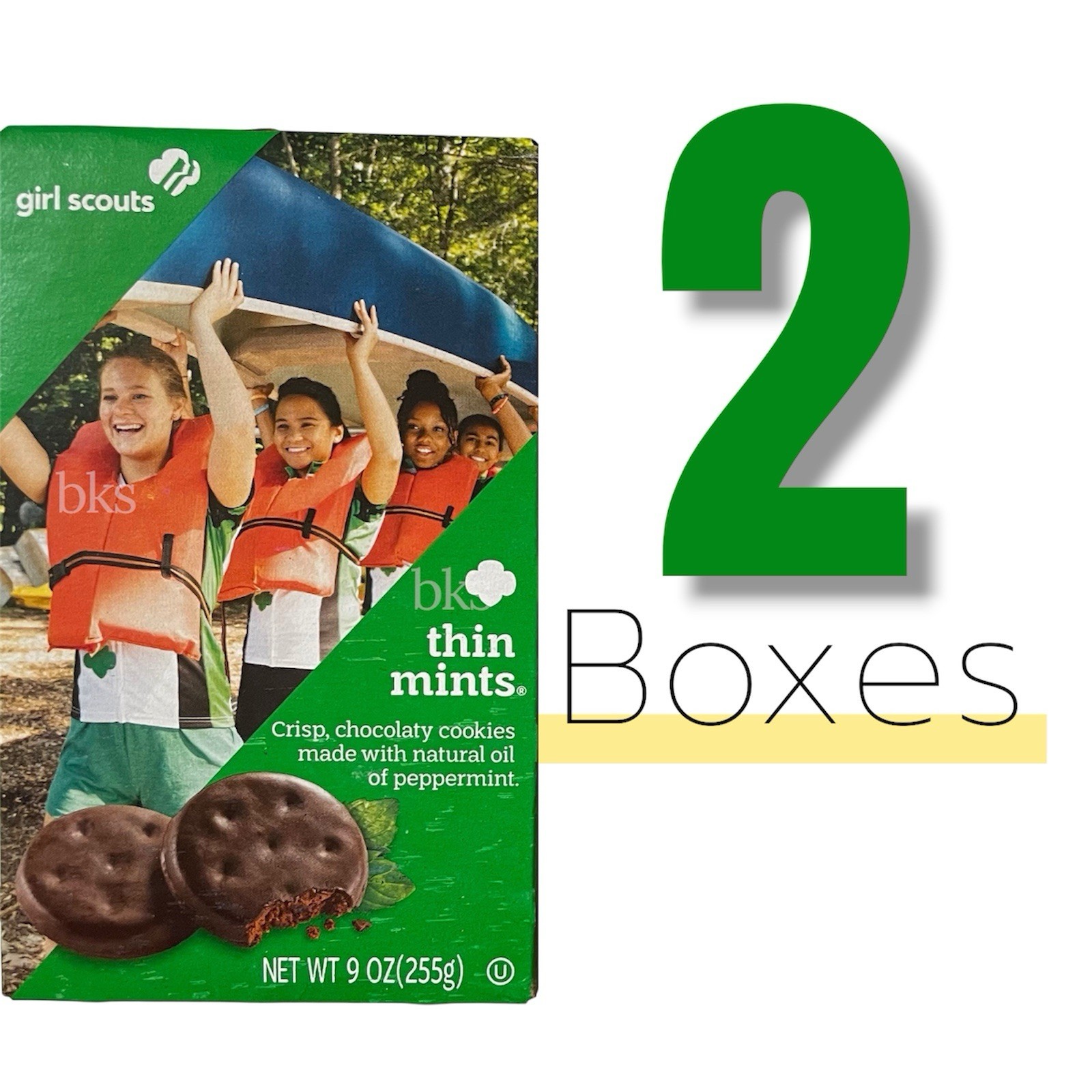 2 Boxes Girl Scouts Thin Mints Cookies Chocolate Fudge Lot Peppermint Snacks USA gallery