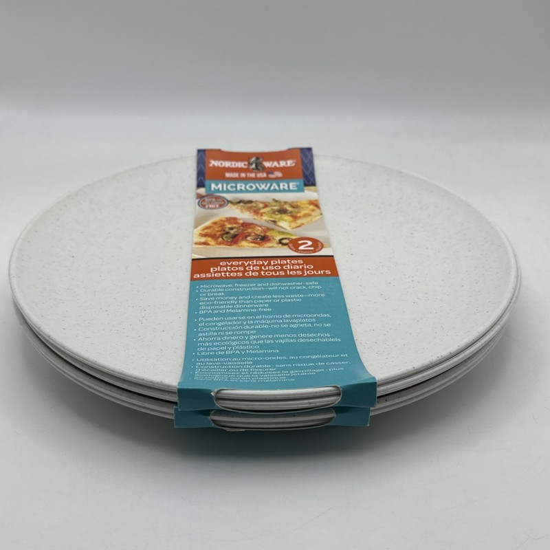 Nordic Ware Microwave Everyday Dinner Plates Set of 4 - 10 Inch White BPA Free gallery