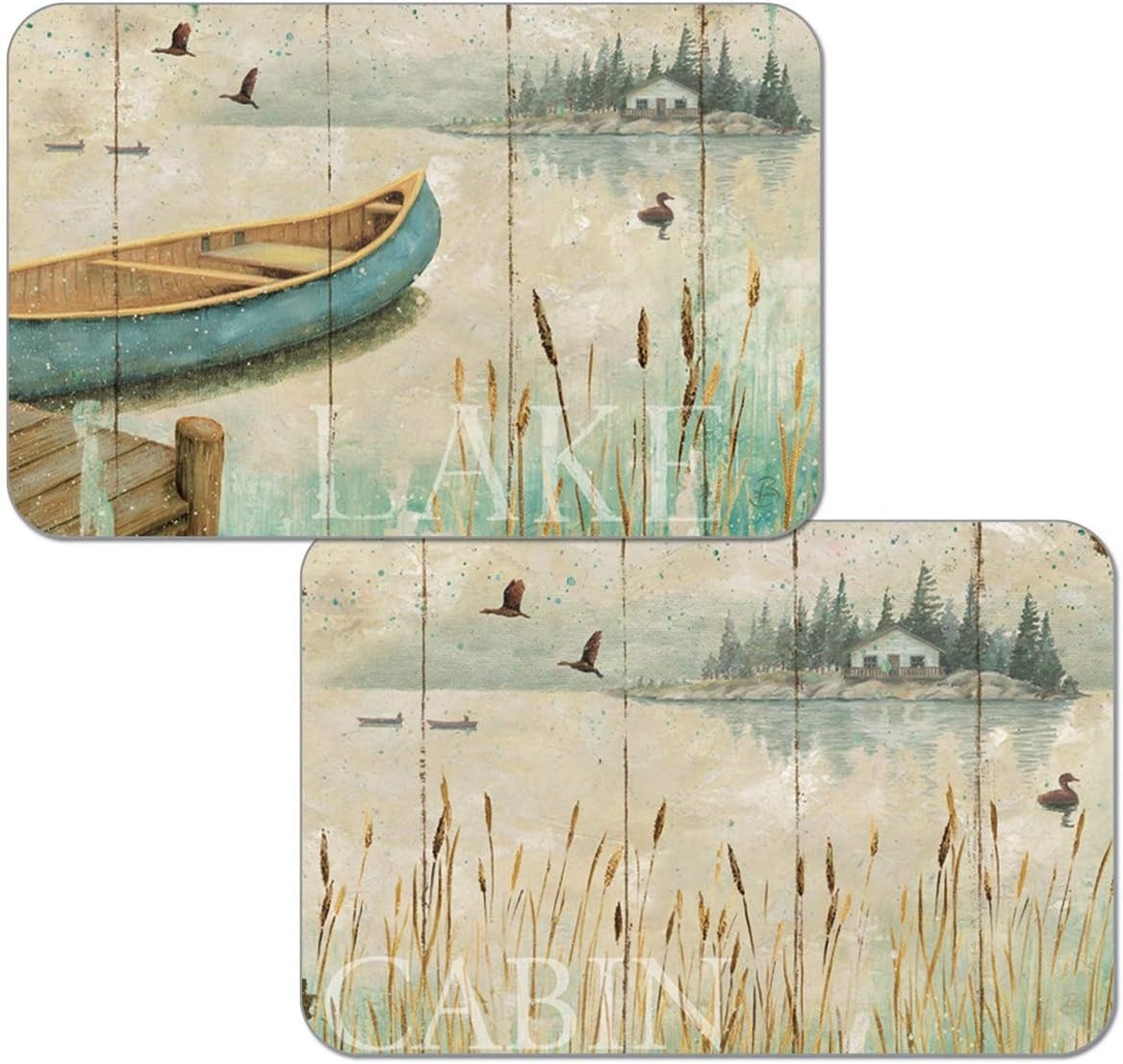 CounterArt Lakeside Reversible Wipe Clean Plastic Placemats Set of 4 gallery