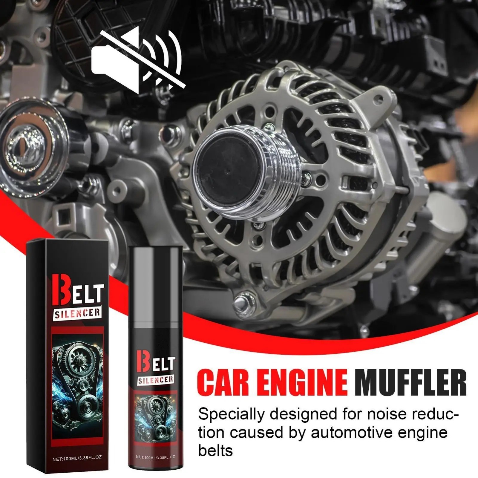 100ml Car Belt Noise Spray Engine Silencer Lubrication Dressing Protection gallery