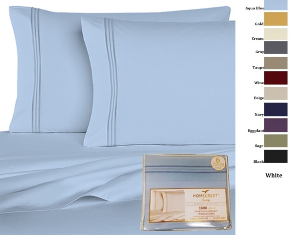 Bed Sheets Luxury Supreme 6 PC Sheet Set Sizes Queen King Assorted Colors gallery