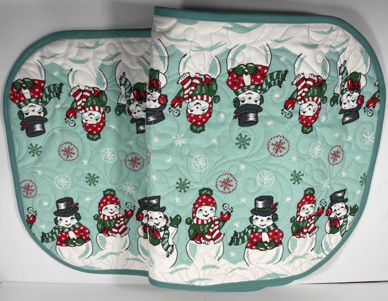 Moda Christmas Table Runner Classic Retro Holiday Snowy Snowman 16 X 54 in. gallery