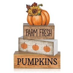 4 Pcs Fall Pumpkin Decor Fall Table Decoration Thanksgiving Tiered Tray Decor…