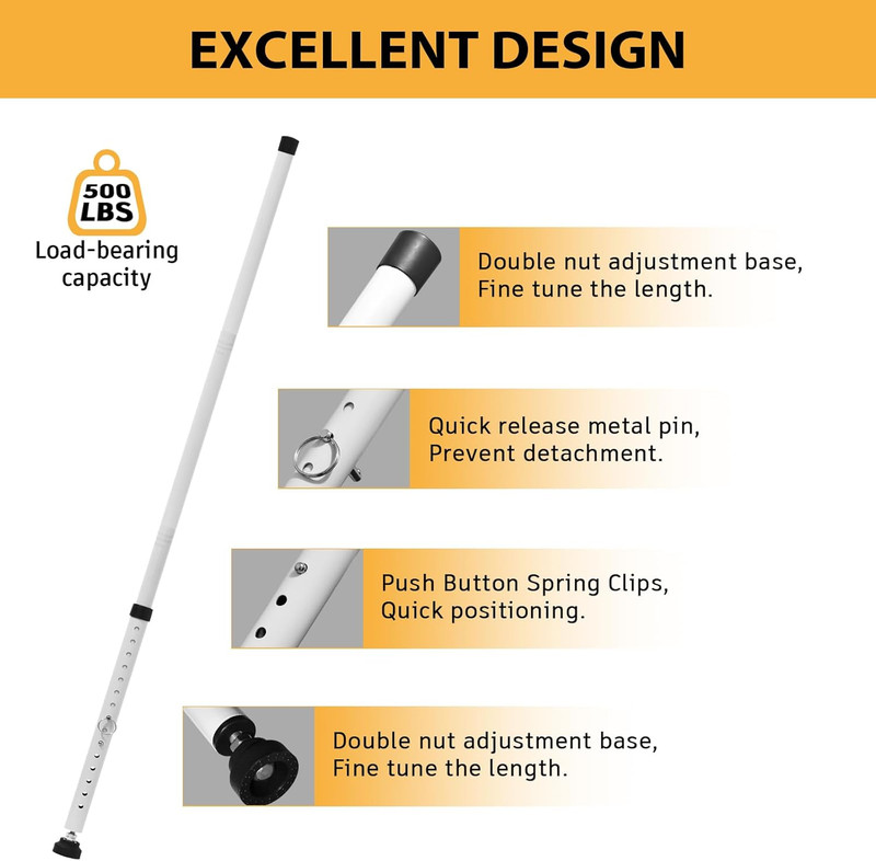Sliding Door Security Bar Adjustable 18.5-51in Heavy Duty Window Lock Bar gallery