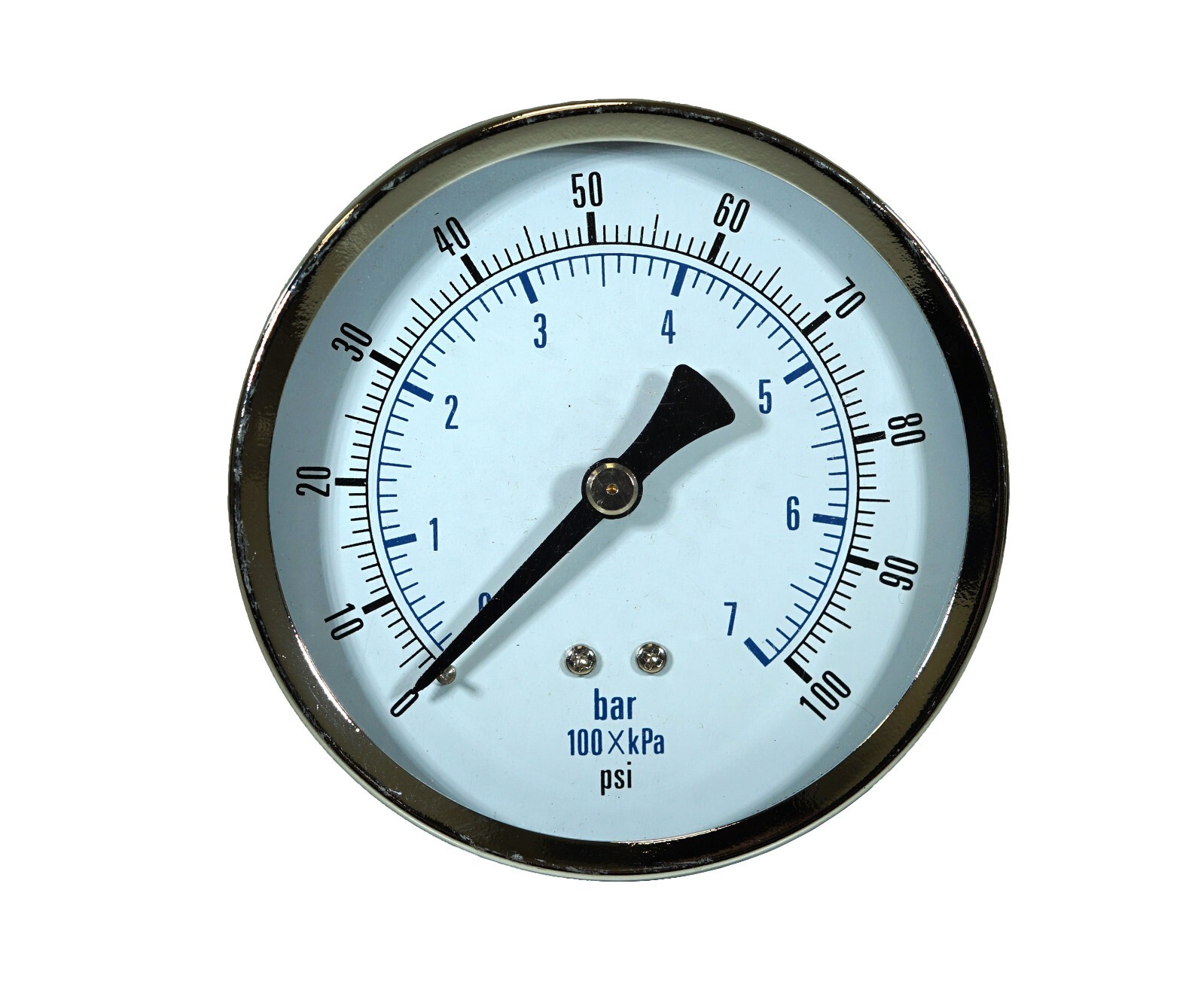 Dry Center Back Mount Pressure Gauge with 3.5" Dial, 0-100 PSI, 1/4" Male NPT gallery