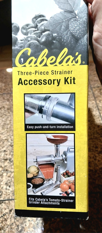 Cabela’s Three-Piece Strainer Accessory Kit Fits #8 Or 12# Tomato Strainer gallery