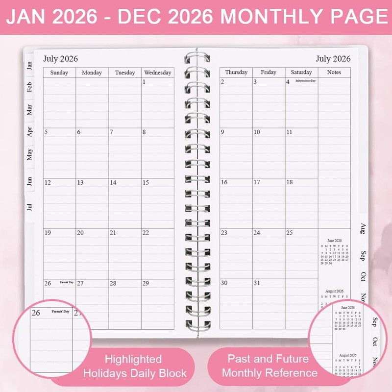 2026 Pocket Planner, A6 Weekly Planner with Monthly Tabs, Run January 2026-De... gallery