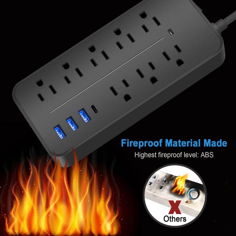 Wall Mountable USB Surge Protector Power Strip with USB Ports 8 Outlet Plugs LOT gallery