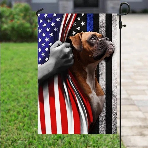 Boxer. The Thin Blue Line America US Flag Graden Flag gallery