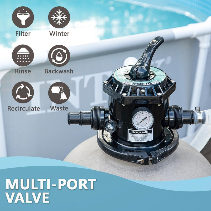 Xtremepowerus 19" Inch Sand Filter with 1.5HP Pool Pump 4500GPH above Ground Swi gallery