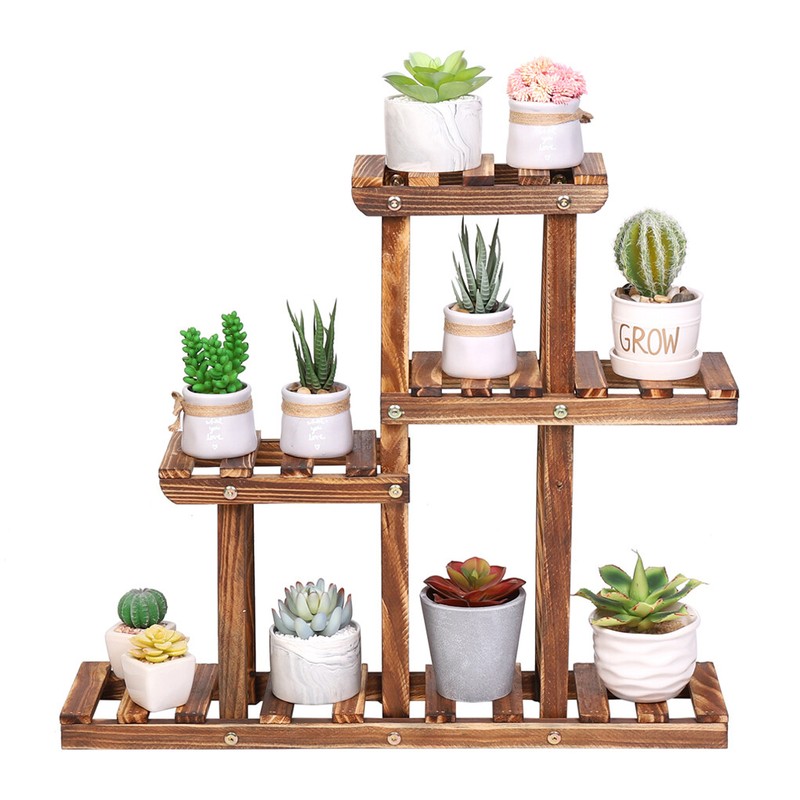 Multiple Succulent Shelf Flower Pot Holder Rack Plant Stand Small Bonsai Display gallery