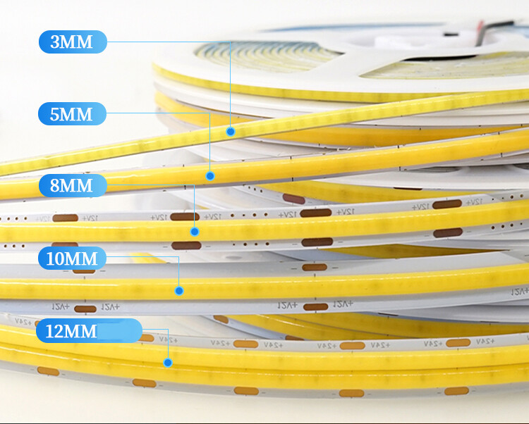 CCT Tunable COB LED Strip Light 608leds/m 2700k to 6500k Dimmable - 5mm 8mm 10mm gallery