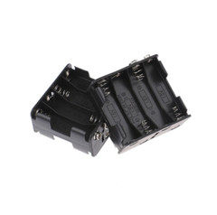 2Pcs Black Plastic Battery Holder Case w Wire for 8 x AA 12V Batteries