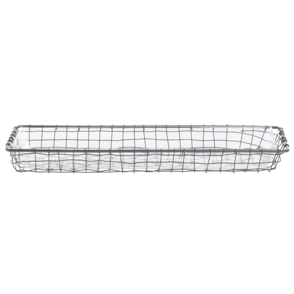 HUBERT Basket Liner Rectangular Clear PETG Plastic- 18"L x 6"W x 2 1/2"H gallery