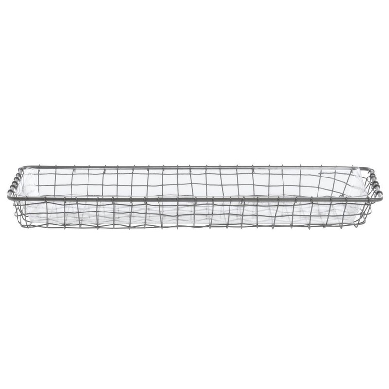 HUBERT Basket Liner Rectangular Clear PETG Plastic- 18"L x 6"W x 2 1/2"H gallery